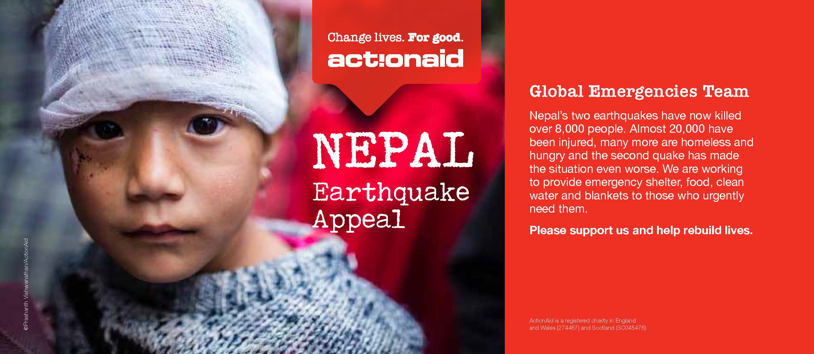 Action Aid UK - Nepal Earthquake Fundraising Appeal